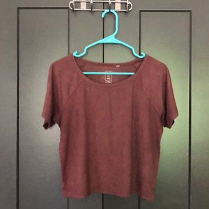 Super soft faux suede crop top